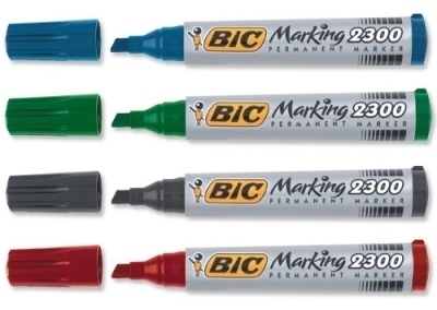 BIC Marking 2300 Permanentmarker 4er-Pack Schwarz Blau Grün Rot