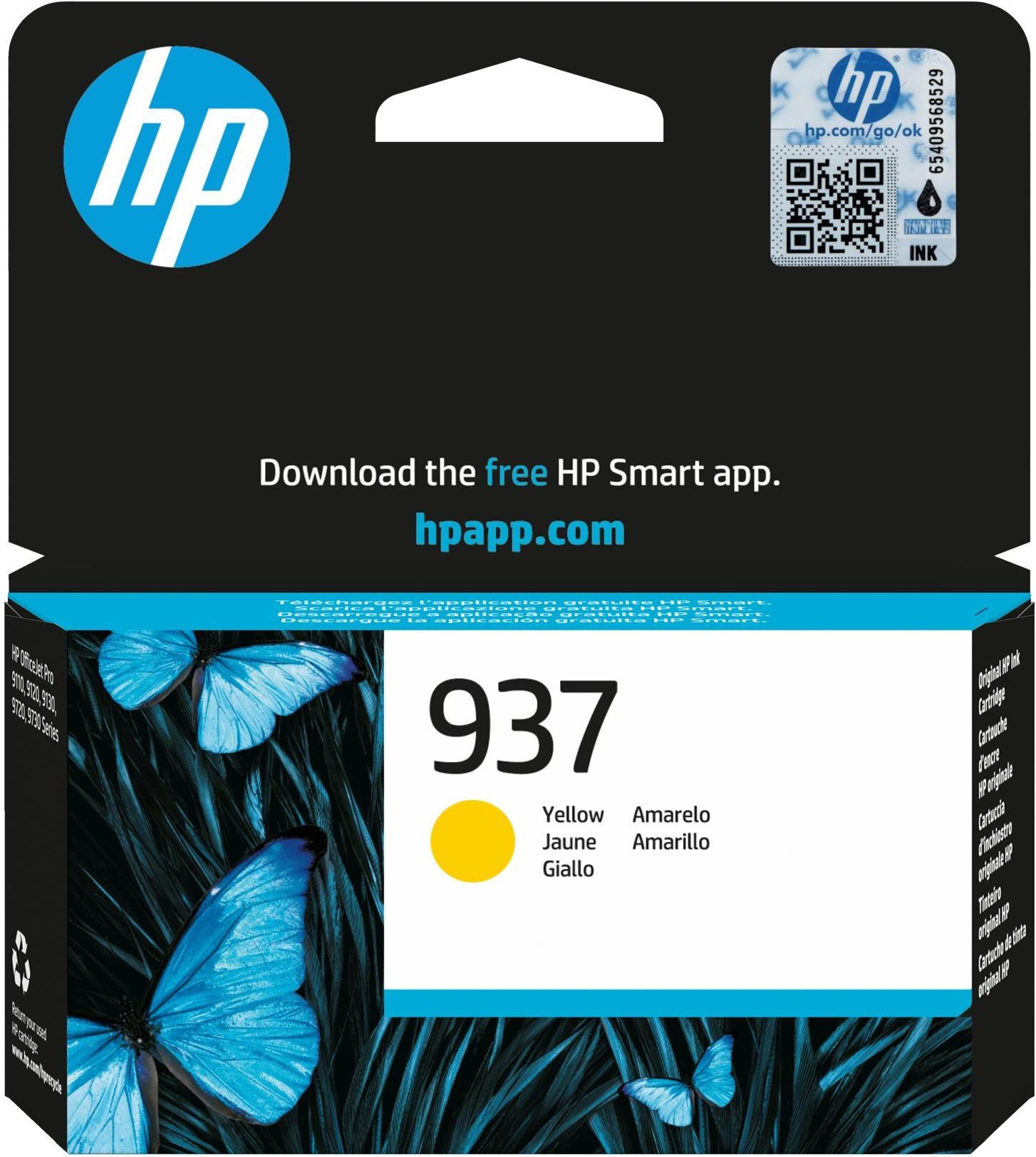 HP Tinte gelb 800 S. No.937 ca. 800 Seiten, OJ 9110/9120/9130 (4S6W4NE#CE1)