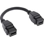 InLine® HDMI 2x Keystone Kabel 4K/30Hz, HDMI A Buchse/Buchse, schwarz, 0,2m (76206B)