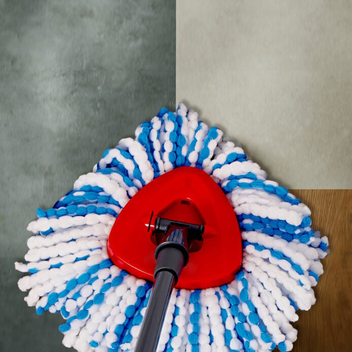 Vileda H2PrO Spin Mop Ersatz-Mopppad, Mikrofaser, Blau/Weiß