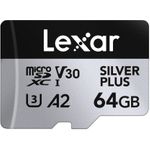 Lexar micro SDXC Silver Plus - Extended Capacity SD (MicroSDHC) (LMSSIPL064G-BNANG)