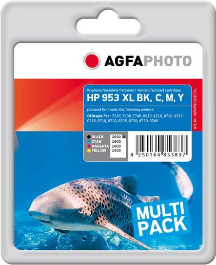 AgfaPhoto 4er-Pack Farbe (Cyan, Magenta, Gelb, Schwarz) (APHP953SETXL)