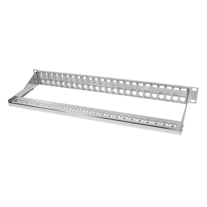 LogiLink NK4046 19" Keystone Patch Panel, 48 Port, geschirmt, 1 HE, Grau (RAL 7035)