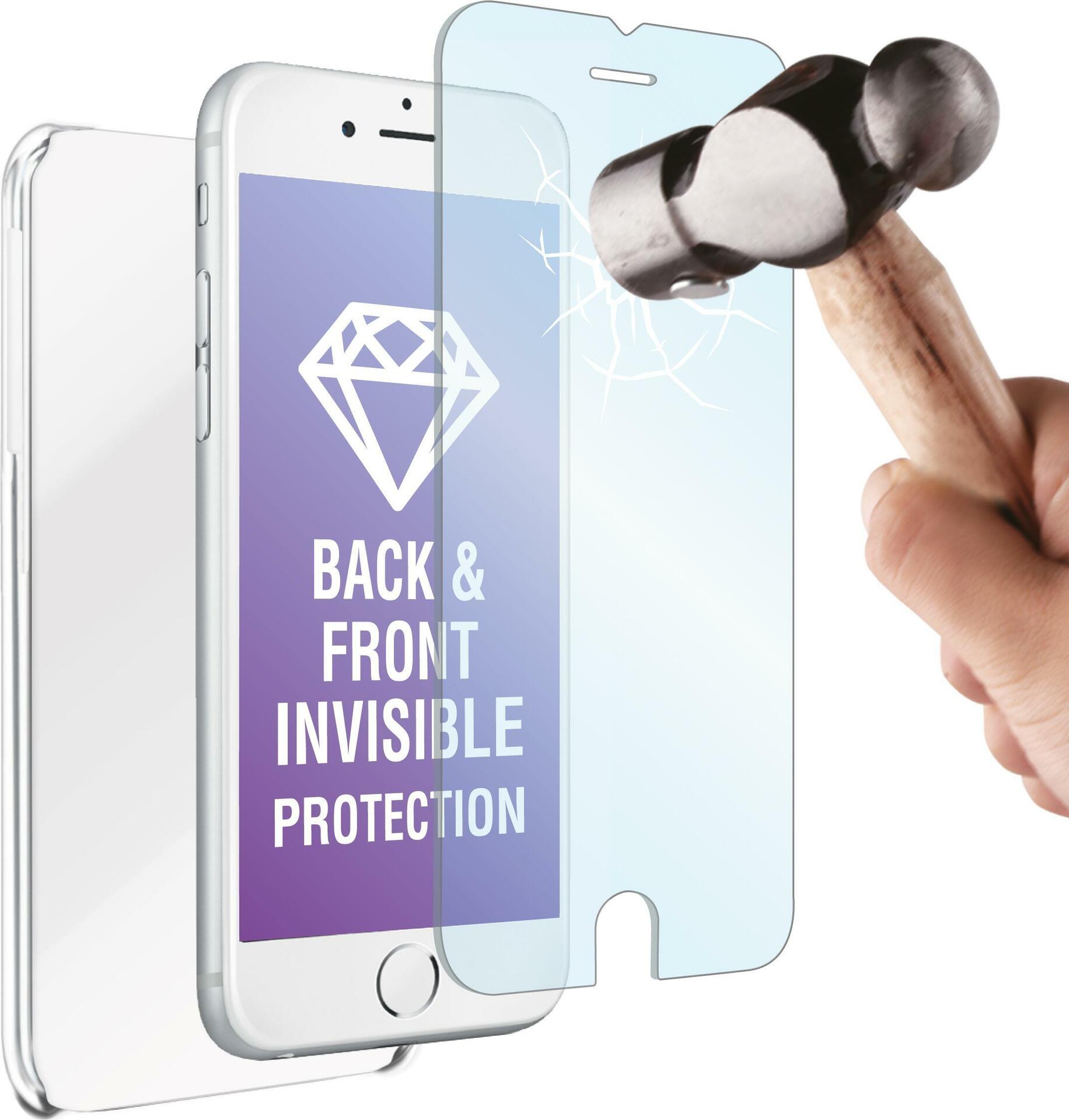 Muvit Crystal Pack TPU Case + Echt Glas Displayschutz für Apple iPhone 6 Plus/6S Plus transparent (MUCRY0085/PRD0046)