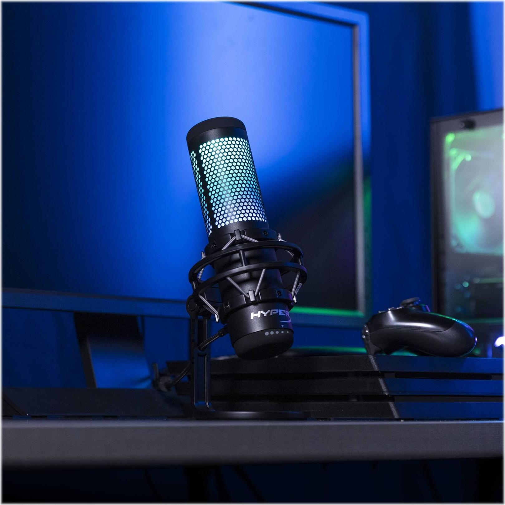 HyperX QuadCast S USB-Mikrofon RGB-Beleuchtung Grau, Schwarz