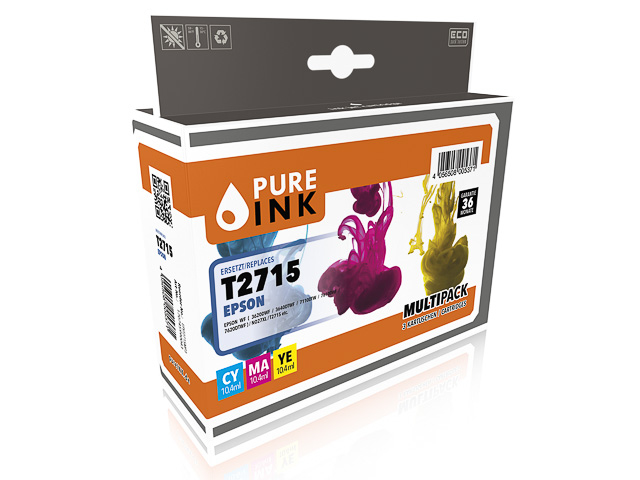 PURE INK EPST2715MP3 Tintenpatrone Multipack Cyan Magenta Gelb