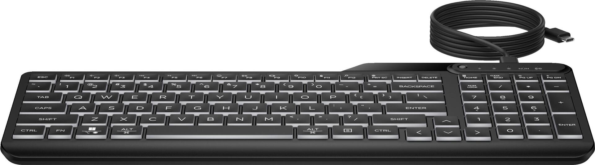 HP 405 Multi-Device Backlit Wired Keyboard (7N7C1AA#ABD)