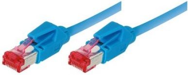 Patchkabel S/FTP, PiMF, Cat 6, blau, 1,0 m halogenfrei, mit Draka-Kabel und Hirosesteckern TM21 (bisherige Bezeichnung S/STP) (71801B)