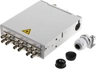 Telegärtner STX Tragschienen-Verteiler mit 6xST-Duplex, Multimode, Spleißkassette, Pigtails OM3; 12x G50/125 OM3, ST, eingefärbt und spleißfertig abgesetzt (H82050K0001)