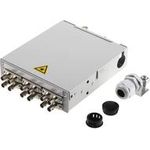 Telegärtner STX Tragschienen-Verteiler mit 6xST-Duplex, Multimode, Spleißkassette, Pigtails OM3; 12x G50/125 OM3, ST, eingefärbt und spleißfertig abgesetzt (H82050K0001)