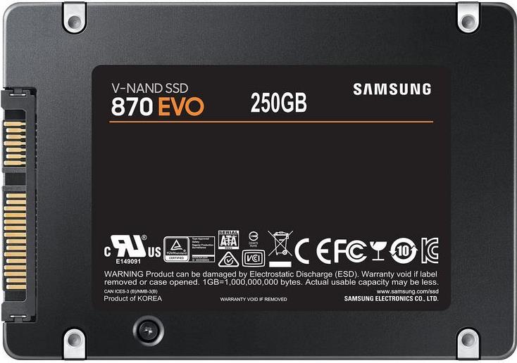 Samsung 870 EVO 250 GB 2.5" SATA SSD Schwarz