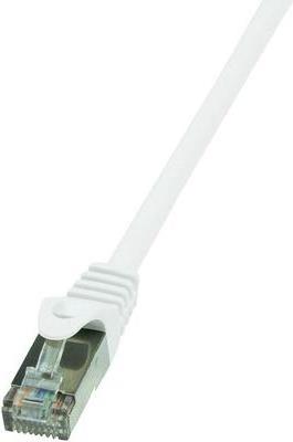 LogiLink Patchkabel, Kat. 6, F/UTP, 10,0 m, weiß foliengeschirmt, 4 x 2 AWG 26/7, Belegung: 1:1, CCA Ader, - 1 Stück (CP2091S)