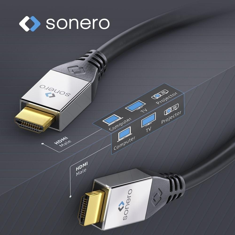 Sonero Premium HDMI-Kabel mit Ethernet 7,5 m HDMI 2.0 4K Ultra HD 18 Gbit/s Schwarz