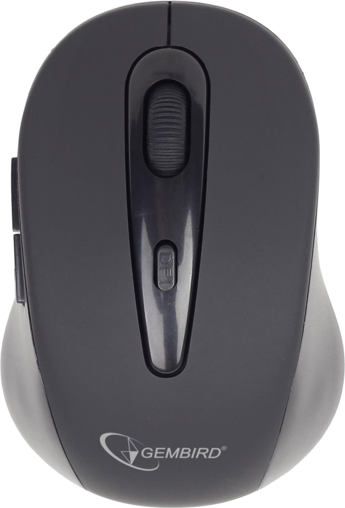 Gembird MUSWB2 Kabellose Maus 6 Tasten Bluetooth Schwarz, Grau