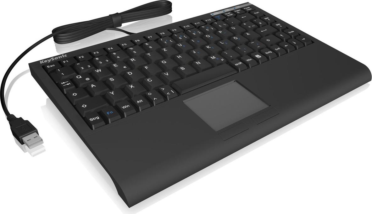 KeySonic ACK-540 U+ Mini Tastatur USB QWERTZ Schwarz