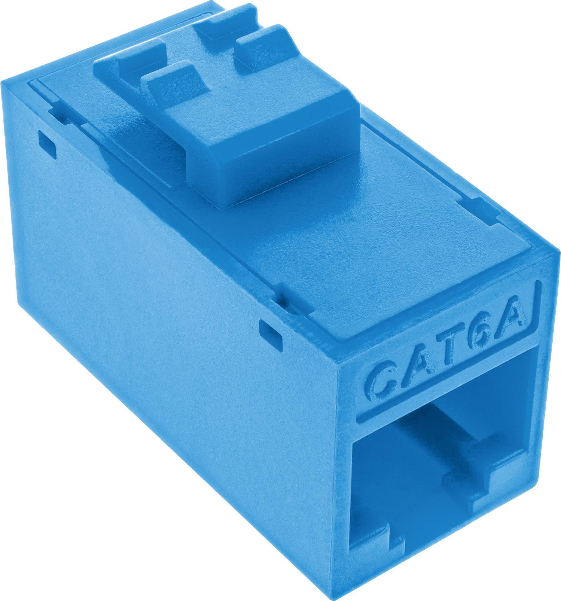 InLine 8er Pack Keystone RJ45 Buchse/Buchse ungeschirmt Cat.6A blau (76217B)