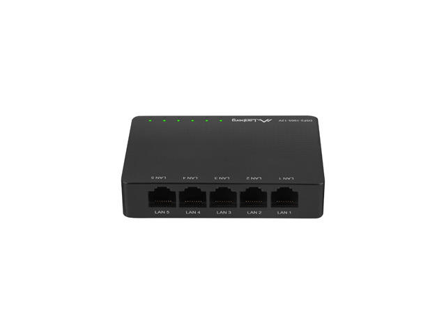 Lanberg DSP2-1005-12V Netzwerk-Switch Unmanaged 5 Ports Gigabit Ethernet Schwarz