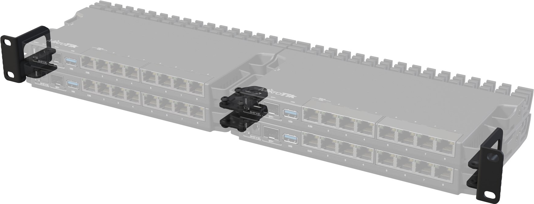 MikroTik K-79 Rackmontagesatz 1U für RB5009UG+S+IN Schwarz