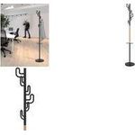 UNiLUX Garderobenständer CALIFORNIA, schwarz / holz 6 Haken, Tragkraft pro Haken: 8 kg, Haken untereinander - 1 Stück (400191234)