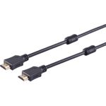 S/CONN maximum connectivity HDMI Anschlußkabel-HDMI A-Stecker auf HDMI A-Stecker, vergoldete Kontakte mit Ferrit, Full HD, ULTRA HD, 3D, HEAC, 3,0m (77473-FERRIT)