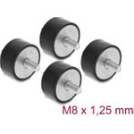 Delock Vibrationsdämpfer M8 x 1,25 mm D 40 x H 20 mm mit 2 x Außengewinde 4 Stück schwarz (60817)
