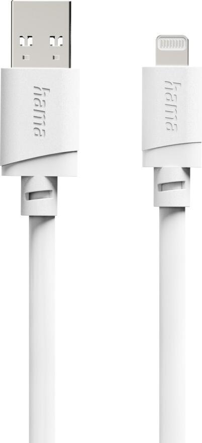 Hama Ladekabel, USB-A - Lightning, für iPhone/iPad, MFi, 1 m, Weiß (00201800)