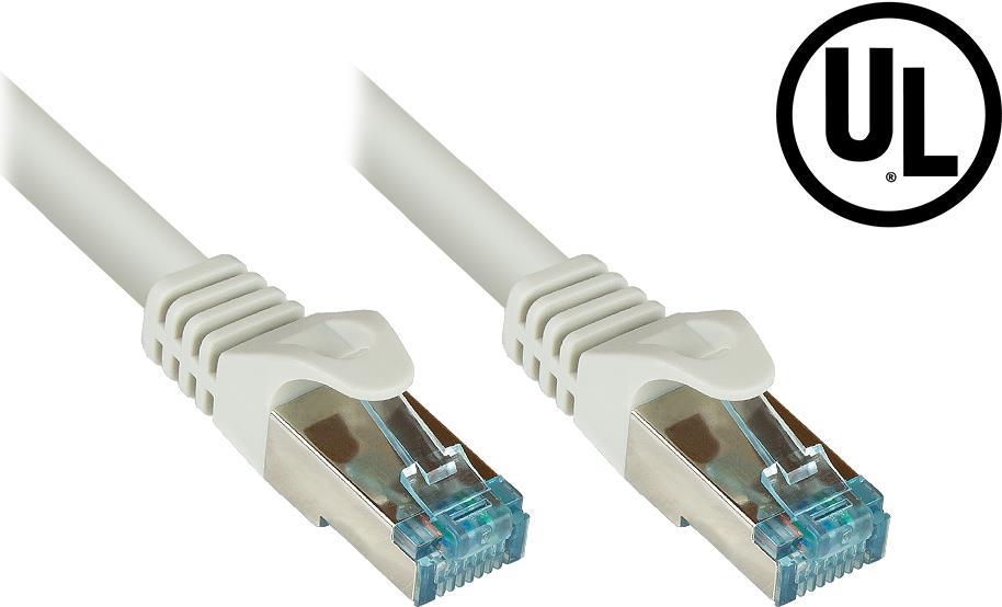 RNS® Patchkabel Cat.6A, mit Messprotokoll + Serien-Nr., S/FTP, PiMF, halogenfrei (LSZH), 500MHz, 10Gbit/s, UL, grau, 40m, Good Connections® (8064-H400)
