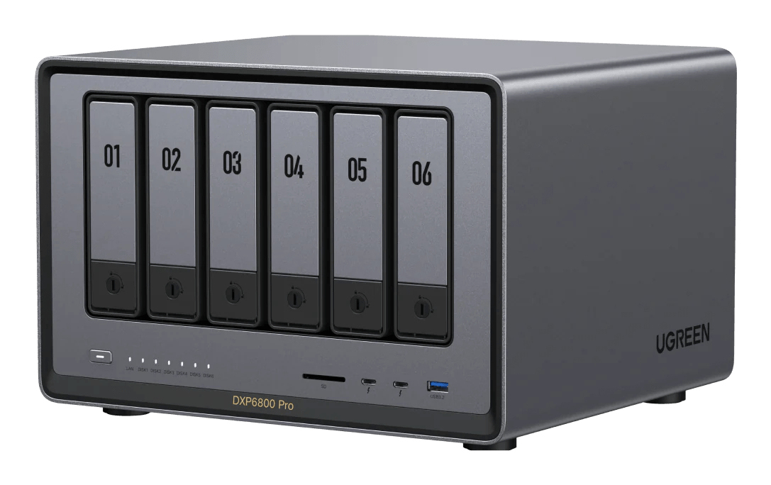 Ugreen NASync DXP6800 Pro NAS-Server 6-Bay Intel Core i5-1235U 8 GB RAM 128 GB Schwarz