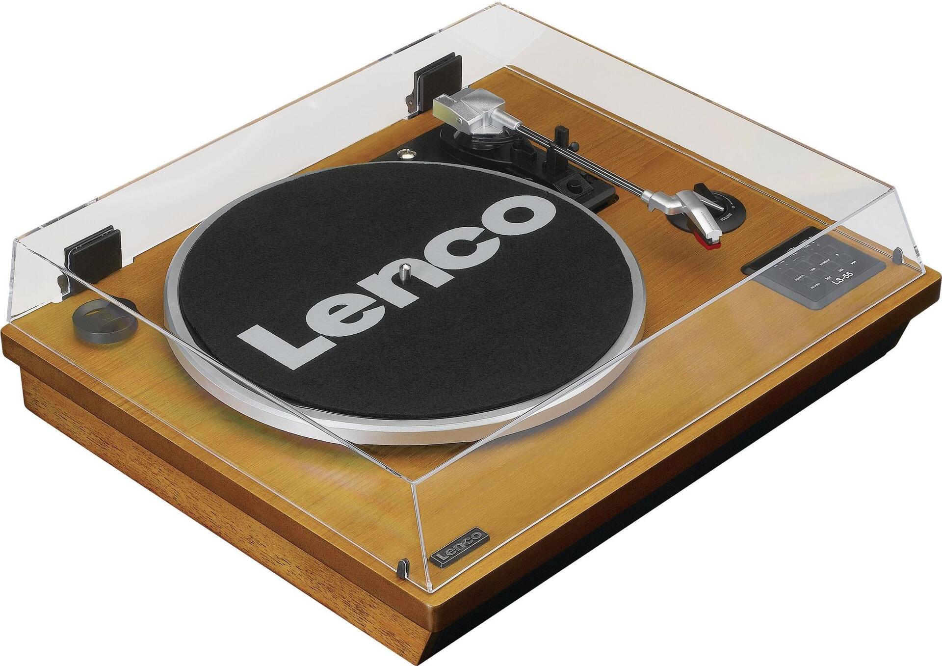 Lenco LS-55WA Plattenspieler mit Bluetooth und USB, Walnuss