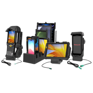 RAM Mounts GDS Halteschale für Zebra EC50/55 Diese RAM Mounts GDS Halteschale ist für Zebra EC50 & EC55 mit IntelliSkin Schutzhülle geeignet. Die Halteschale wird durch einen USB-C Anschluss mit Strom versorgt und lädt das Gerät in dem Dock auf.Zur Einlage des Gerätes wird der obere Teil der Halteschale nach oben gedrückt und das passende Gerät eingelegt.Dank der Sprungfeder gestützten Konstruktion liegt das Gerät fest und sicher in der Halteschale und wird zusätzlich aufgeladen.Während das Zebra EC5x sicher aufbewahrt wird, bleiben der obere Scanner und die Tasten des Geräts frei und nutzbar.Der verfügbare Platz auf der Rückseite bietet Platz für Standard- und erweiterte Akkupacks sowie die Zebra-Handschlaufe.Die Rückseite der Gerätehalteschale ist für die Aufnahme einer Diamond (Trapez) Basisplatte (nicht im Lieferumfang enthalten) vorbereitet.Produktmerkmale RAM Mounts RAM-GDS-DOCK-V12-ZE16CPU:Nur kompatibel mit der IntelliSkin SchutzhülleSprungfeder-Konstruktion für leichtes Einlegen und einfache EntnahmeIntegrierter StifthalterLadefunktionAnschlussbuchse: USB-CEingangs-Kabellänge: ca. 100 cmZusätzlicher Hinweis:Für eine Nutzung der Halterung benötigen Sie die RAM-GDS-SKIN-ZE16-NG Schutzhülle. Abgebildete Geräte gehören nicht zum Lieferumfang.Es wird ausschließlich die RAM-GDS-DOCK-V12-ZE16CPU Halteschale geliefert. (RAM-GDS-DOCK-V12-ZE16CPU)