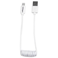 StarTech.com 1FT COILED LIGHTNING/USB CABLE StarTech.com 30cm USB Lightning Spiralkabel (USBCLT30CMW)