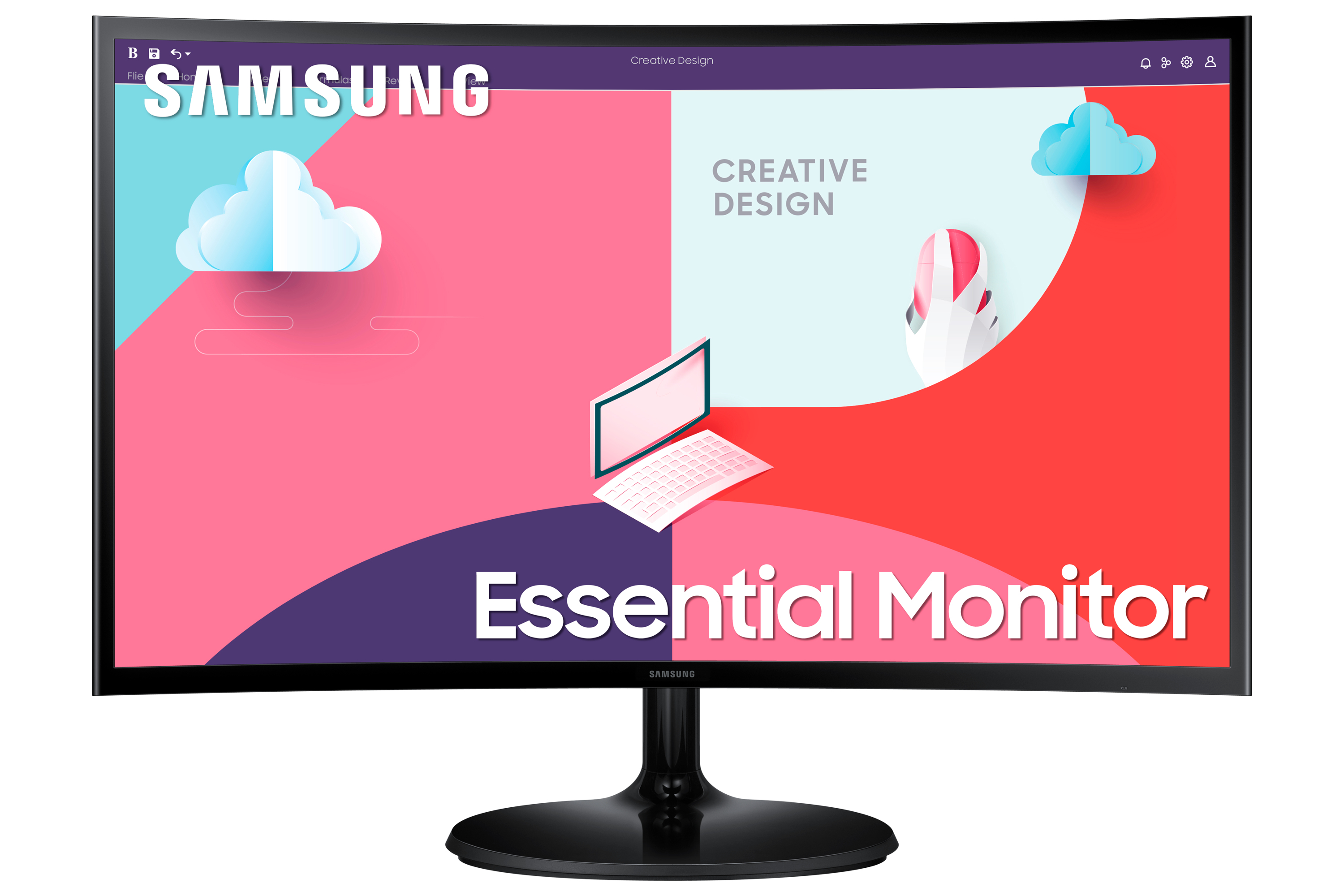 Samsung S36C Curved Monitor 61cm (24 Zoll) - Full HD, VA, 4ms, 75Hz, HDMI, VGA, FreeSync [Energieklasse E] (LS24C364EAUXEN)