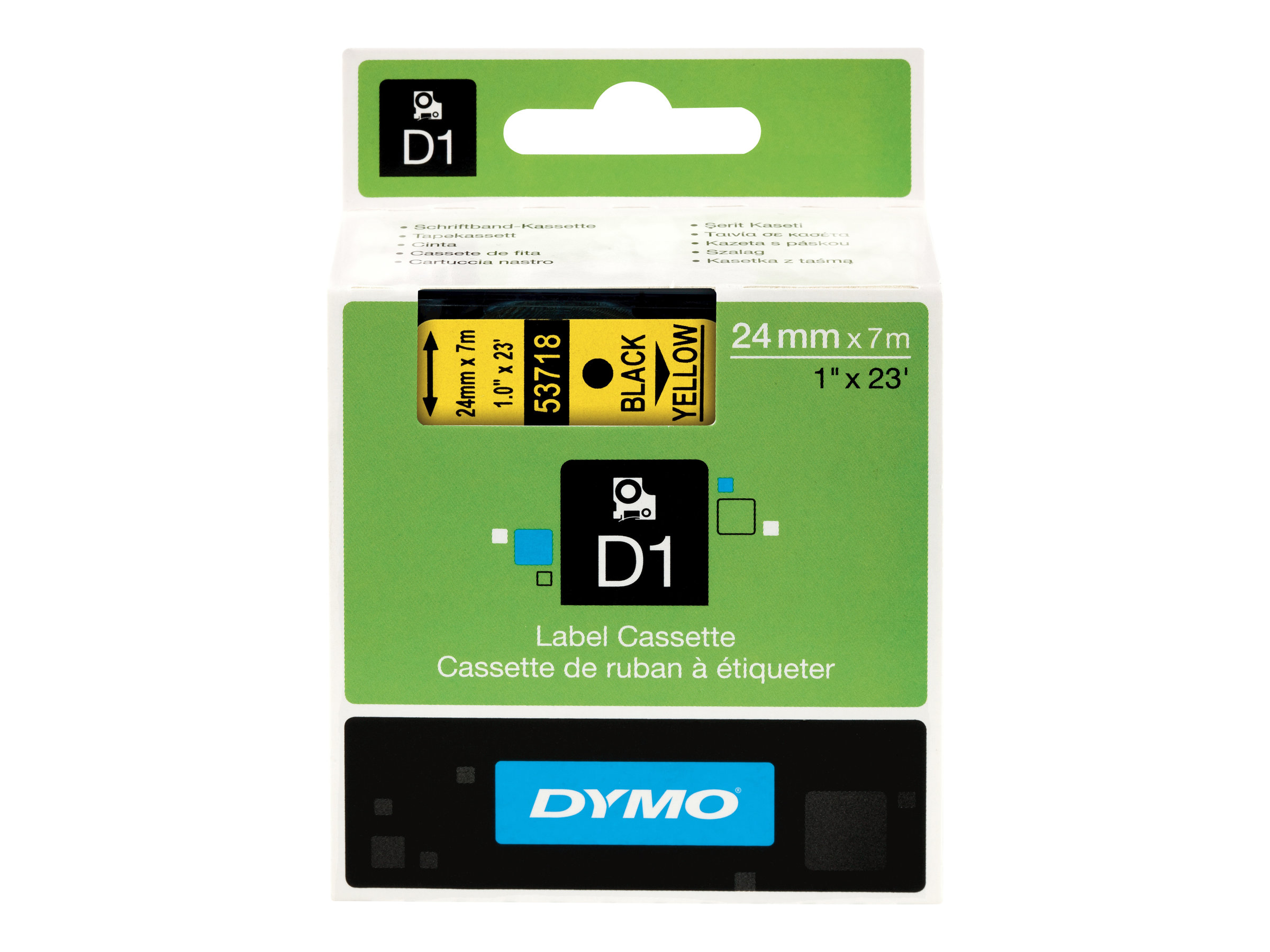 DYMO D1 Etikettenband 24 mm x 7 m Schwarz auf Gelb