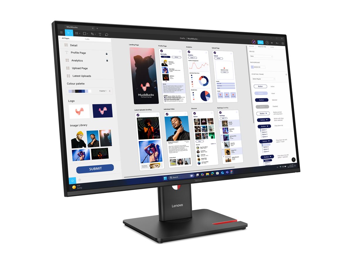 Lenovo ThinkVision T32UD-40 32" 4K UHD IPS-Monitor Finsternis schwarz