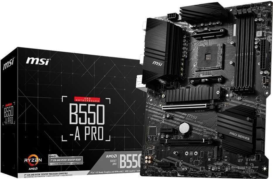 MSI B550-A PRO Mainboard ATX AMD B550 Sockel AM4 DDR4 Schwarz