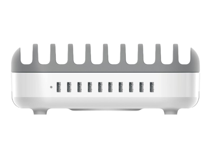 Compulocks 10 Port USB Ladestation mit UK-Netzstecker Grau Weiß