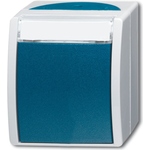 BUSCH-JAEGER Wechselschalter 2601/6WN-53 ocean mit Namensschild 2601/6WN-53 (1085-0-1611)