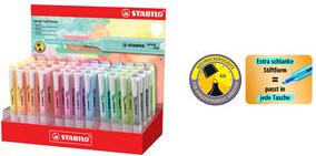 STABILO Textmarker swing cool Pastel, 48er Display Keilspitze, Strichstärke: 1,0 (275/48-8-2)