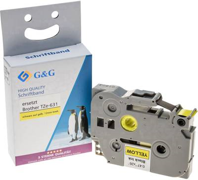 G + G Farbband G&G Brother TZe631 black/yellow (14957)