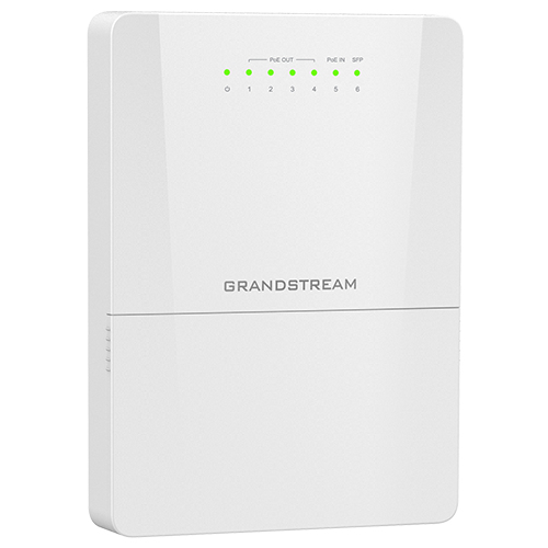 Grandstream GWN7710 Series GWN7710R Outdoor Managed Switch 6 Ports 5x GbE PoE + 1x 2.5G SFP Weiß