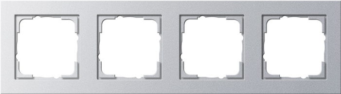 GIRA 4fach Rahmen E2, Standard 55, System 55 Aluminium 021425 (021425)
