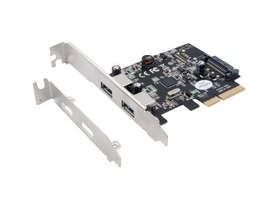 Exsys EX-12001-2 USB-Adapter PCIe x2 2x USB 3.1 Gen 2 Grau
