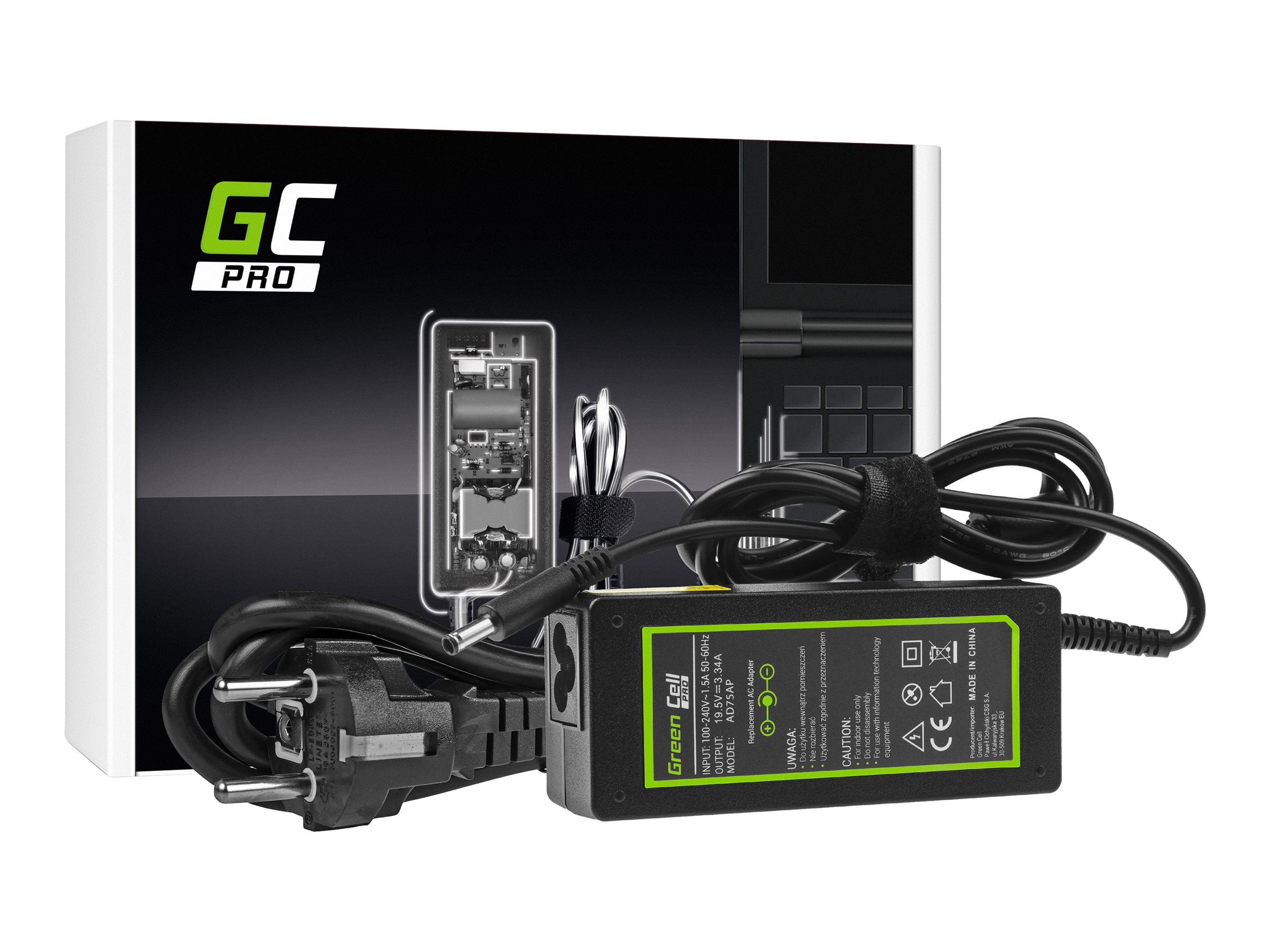 Green Cell PRO AD75AP Notebook-Netzteil 65 W Schwarz