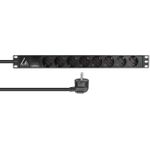 Lanview LVR-3MSCH-SPD-SCH8 Stromverteilereinheit (PDU) 8 AC-Ausgänge 1U Schwarz (LVR-3MSCH-SPD-SCH8)