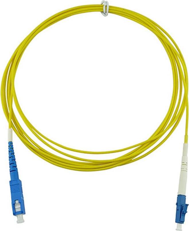 BlueOptics© Simplex LWL Patchkabel, LC-UPC/SC-UPC blau, 50 Meter, Singlemode E9/125µm, G.657.A1, OS2, Eingangsdämpfung: unter 0.2dB, Markenfaser, LSZH gelb, 2.0mm Tube, Keramik Ferrule, inkl. Messprotokoll (SFP2122BU50MK)