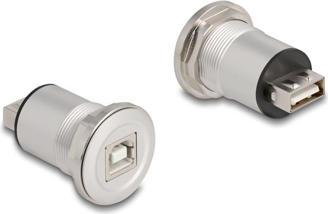 Delock USB 2.0 Typ-A zu Typ-B Einbaubuchse Aluminium (88194)