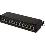 Logilink Patchpanel Tisch/Wand Cat.6 STP 12 Ports, schwarz (NP0017)
