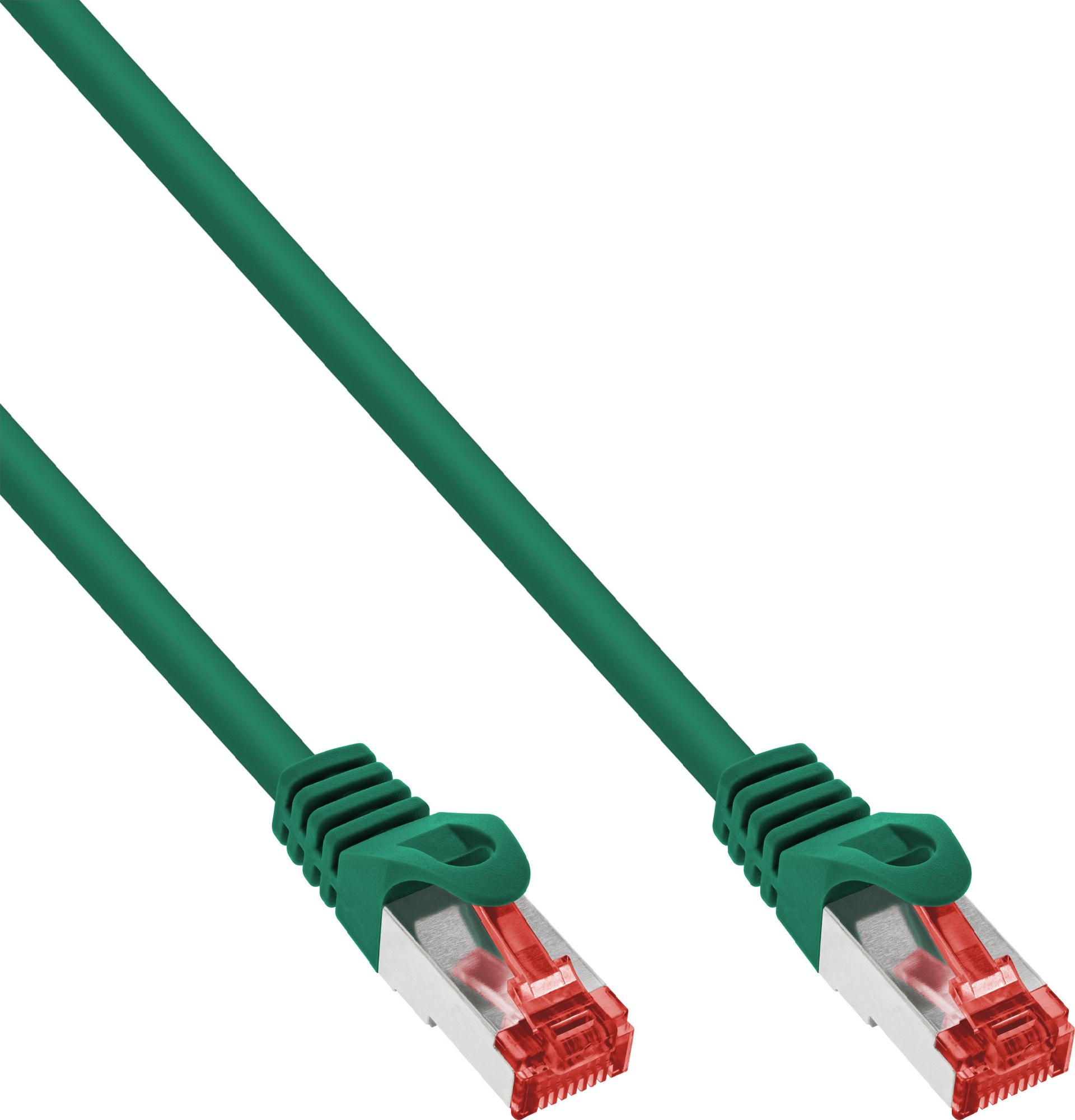 InLine Patch-Kabel CAT 6 S/FTP (PiMF) 0,5 m RJ-45 (100er Bulk-Pack) Grün