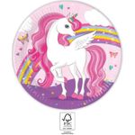 Procos Einhorn Regenbogenfarben Pappteller für Einhornpartys (93757)