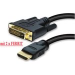 S/CONN maximum connectivity HDMI DVI Anschlußkabel-HDMI Stecker auf DVI-D (18+1) Stecker, vergoldete Kontakte, 2x Ferrit, 5,0m (77485-RE)